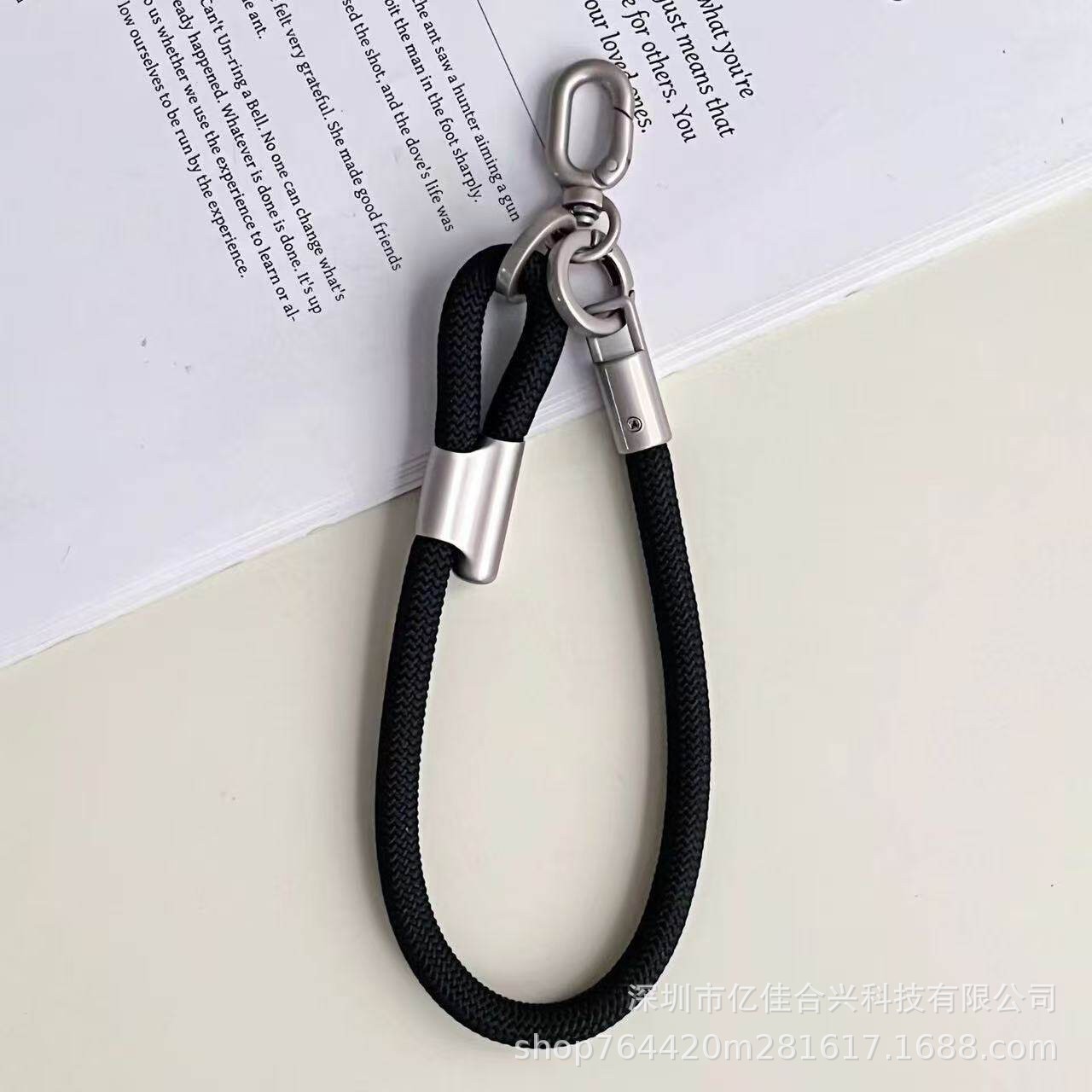 Correa de Muñeca para Celular de Poliéster y Metal, Ajustable, Anti-pérdida, Con Clip image 12