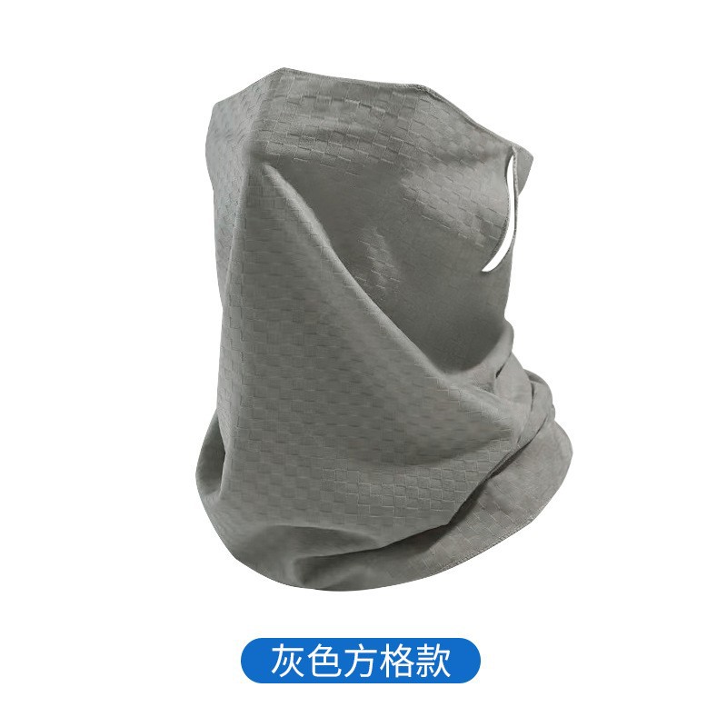 체크무늬 마스크 그레이