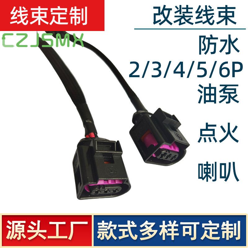 定制4D0971993 汽车发动机油轨压力传感器插头线DJ7037B-3.5-21