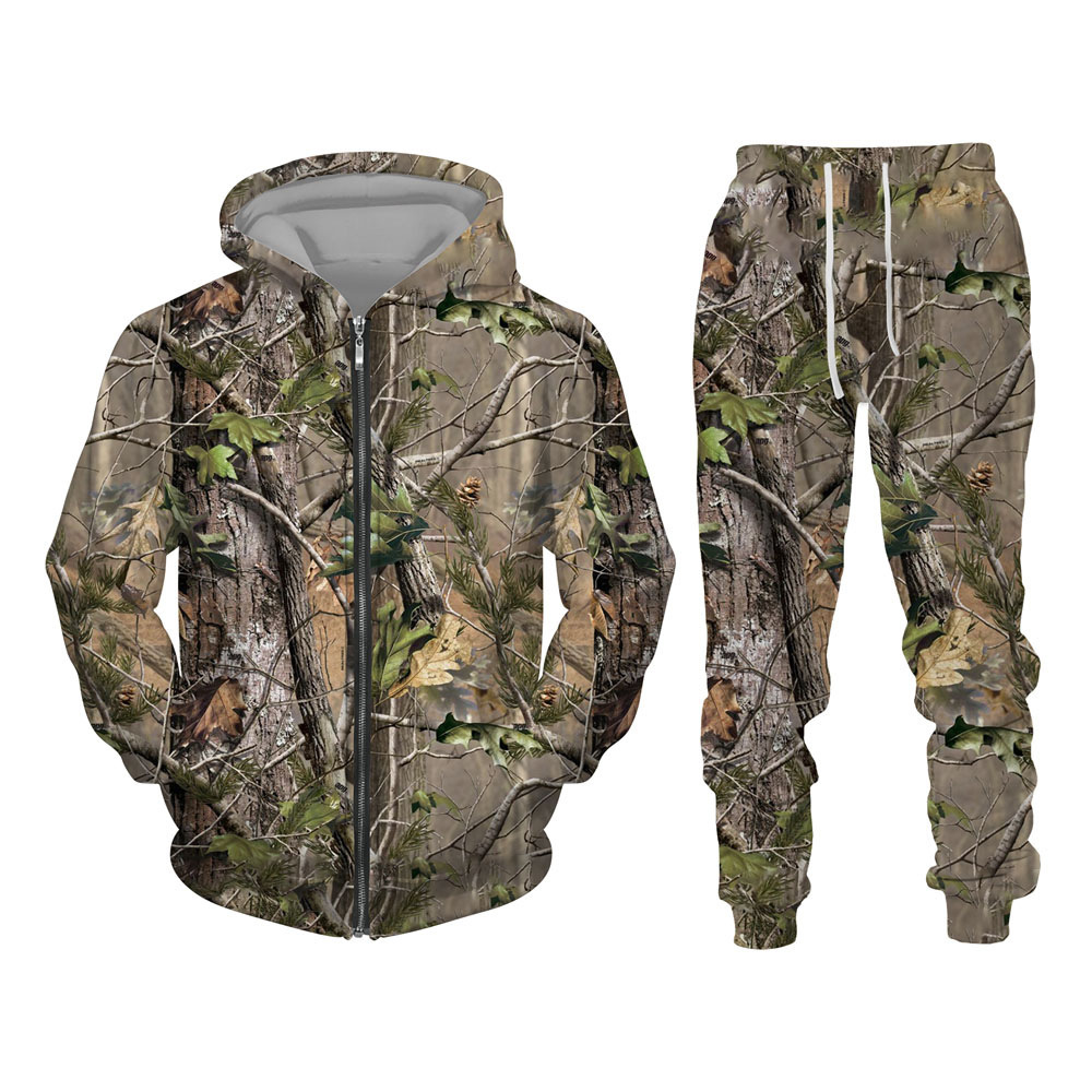 Sudadera con capucha de otoño para hombre 3D con estampado de árbol muerto Suéter casual con capucha con cremallera MF08-ML01