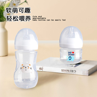 Newborn Anti-Flatulence Export Wide-Diameter Kidsren's Bottle Pp Material Drinking Water Feeding Anti-Fall Anti-Flatulence Bottle