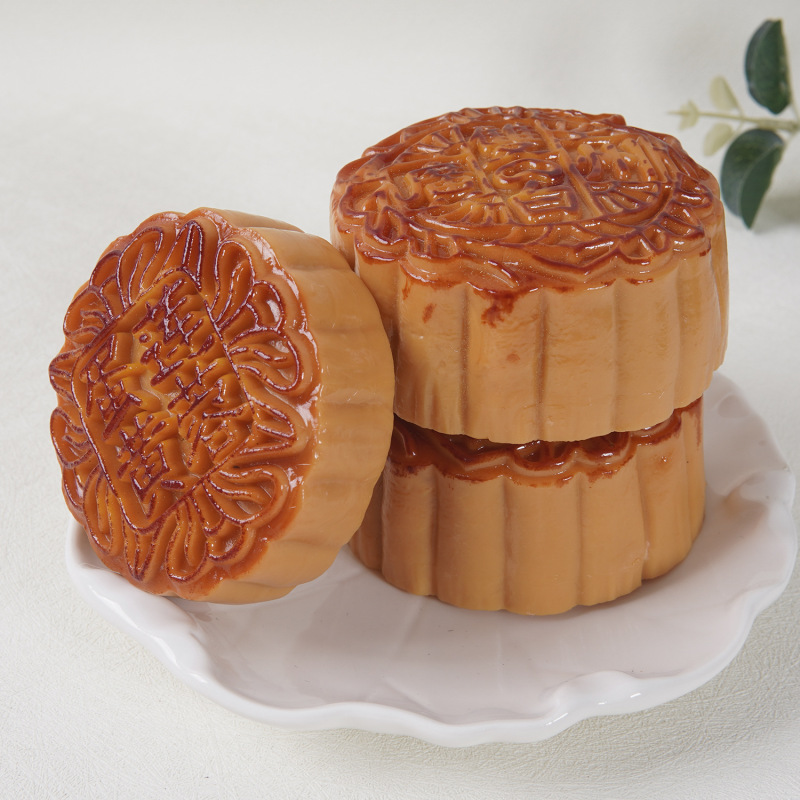PVC仿真食玩月饼模型中秋节送礼蛋黄莲蓉豆沙口味月饼钥匙扣挂件|undefined