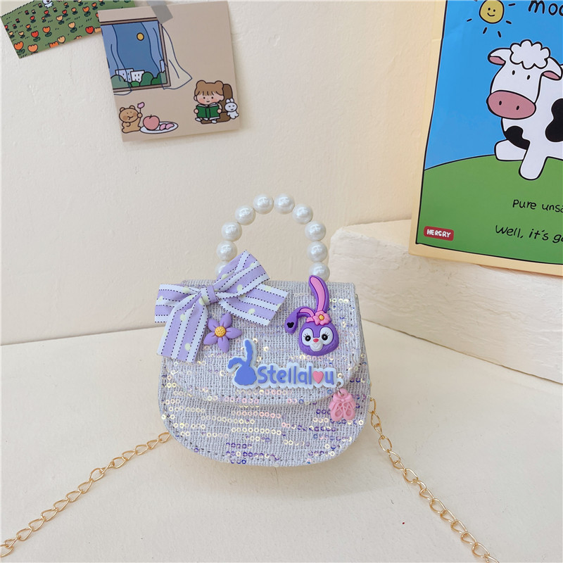 2023 primavera nueva lentejuelas Lindo bolso de los niños ropa de los niños a juego Niña princesa bolsa 3-7 años de edad bolsa de mensajero