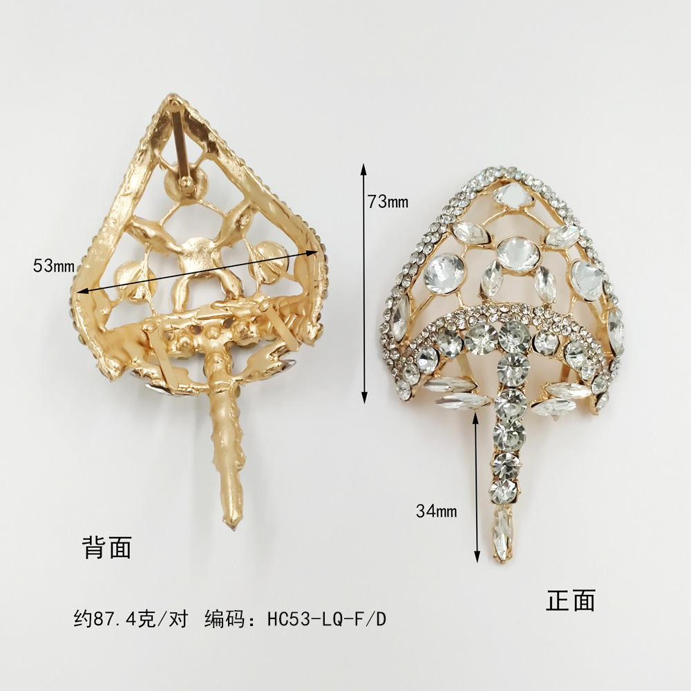 Zapatos complejos retro chinos con Phoenix-tipo talón decoración hueco metal pieza accesorios zapatos de boda zapatos de tacón alto zapato femenino cubierta