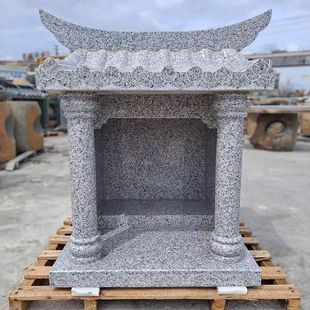 Stone Carving, Bluestone Land Temple, Guanyin Shrine, Outdoor Small Temple, Granite Mountain Temple, Household Stove Altar