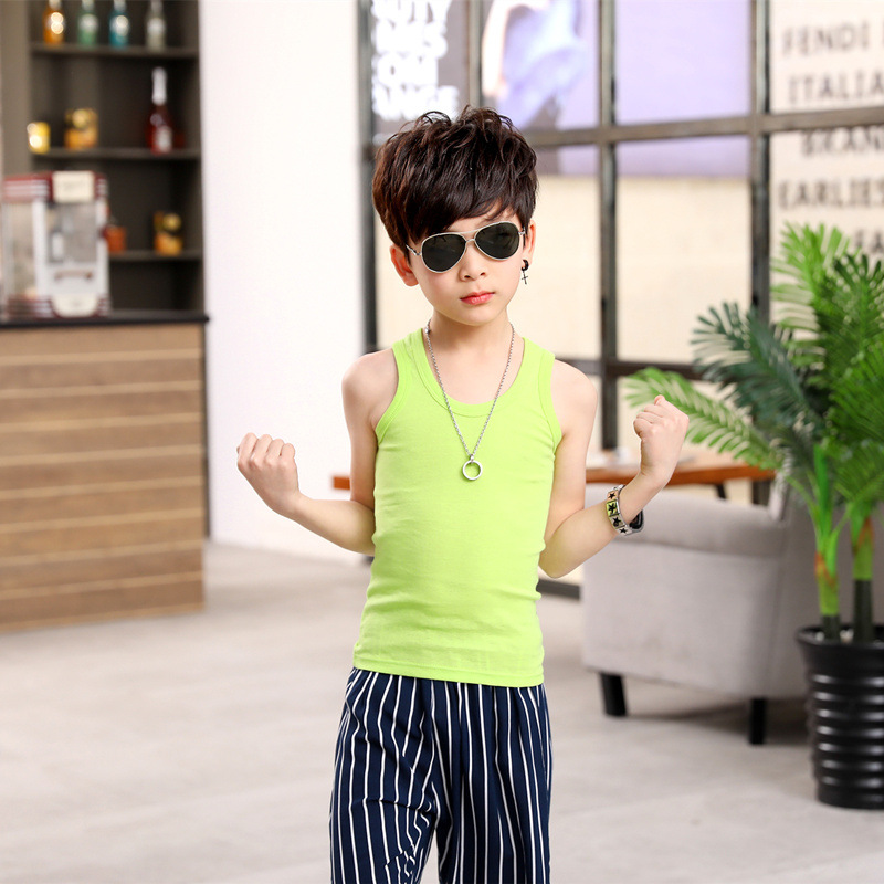 Camiseta de algodón para niños en forma de I para niñas pequeña camisola para niños ropa interior para niñas de verano