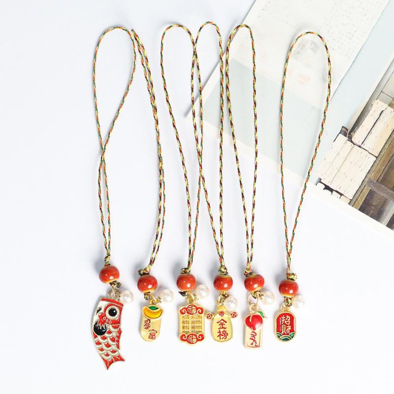 Cartoon cute lucky koi mobile phone pendant small bag hanging couples girlfriends student dormitory key chain pendant wholesale