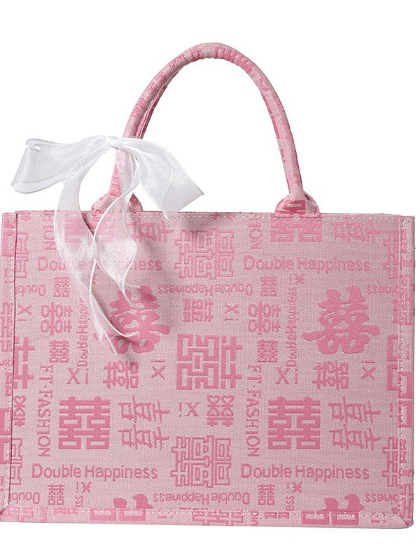 Nueva bolsa de boda de estilo nacional de gran capacidad simple bufandas de seda de caracteres de boda bolsas de mano de damas de honor regalo de tela bolsa especial