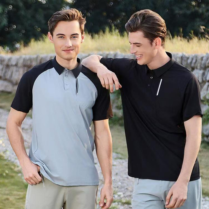 Summer New Product Short-Sleeved Lapel Quick-Drying Sports T-Shirt Men's Work Clothes Polo Shirt Casual Wear Running Fitness Wear