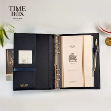 TIMEBOX 意大利牛皮活页A5中号工作会议日本米黄道林纸可替换内芯