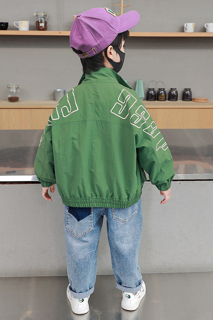 Sprint Suit 2023 Spring and Autumn New Children's Standing Neck Windbreaker Boys' Handsome Versatile_voghion.com