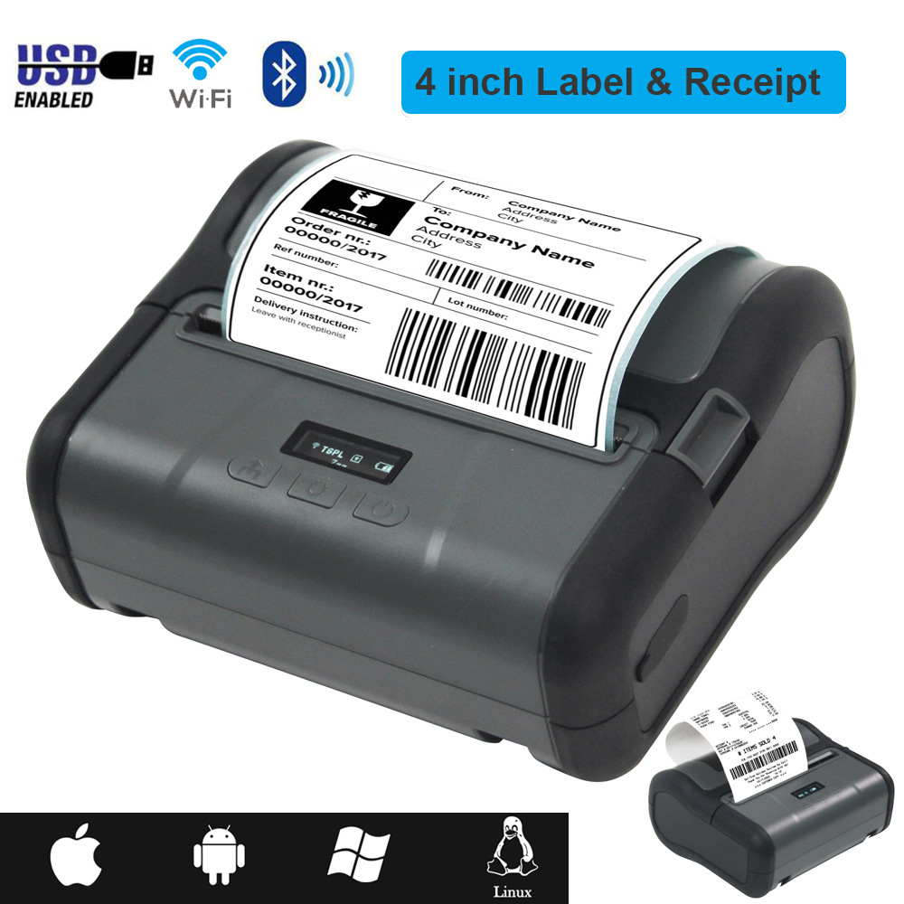 NEW4-inch portable Bluetooth WIFI thermal printer handheld express delivery receipt self-adhesive label machine