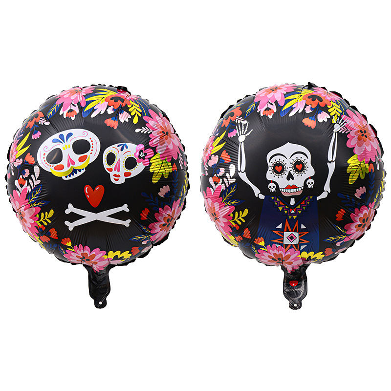 Comercio exterior 18 pulgadas Halloween película de aluminio globo festival fantasma calabaza calavera fantasma tema fiesta arreglo globo al por mayor