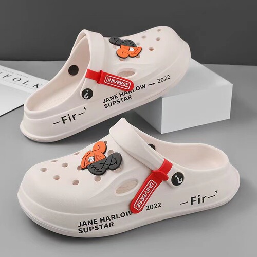 Men's Holeshoes 2024 New Couple Thick-Soled Slippers with Head Cover Anti-Slip Casual Soft Bottom Beach Wholesale