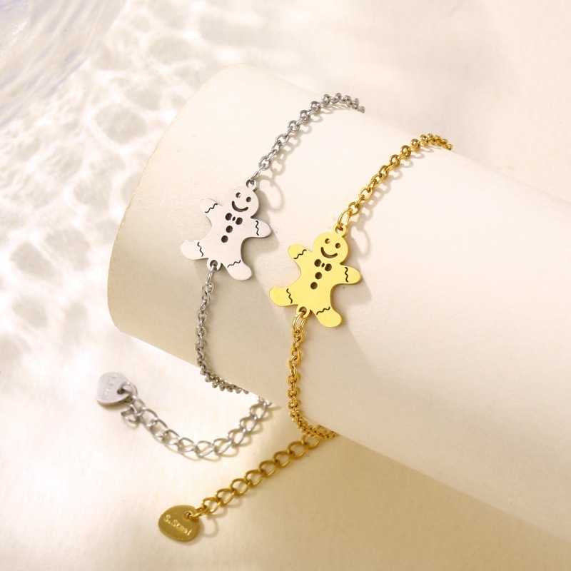 jewelry欧美跨境新款时尚饰品雪人手链女气质可爱圣诞节设计吊坠|undefined