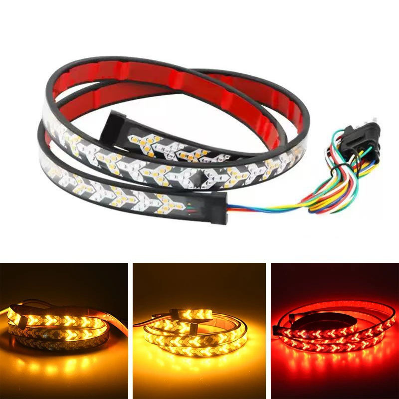 12V-24V Car Trunk Light Flow Light Strip Modified Fishbone Turn Signal Light Truck Brake Light Running Light Strip