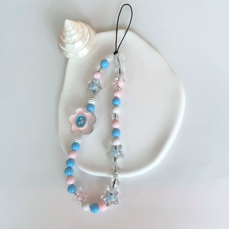 Beads with bow, beaded bracelet, mobile phone, strap, Amazon, with little bears, flowered