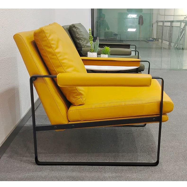 Silla nórdica de sofá individual, sofá perezoso, silla de ocio de hierro de lujo ligero italiano, silla de tigre de sala de estar de apartamento pequeño simple