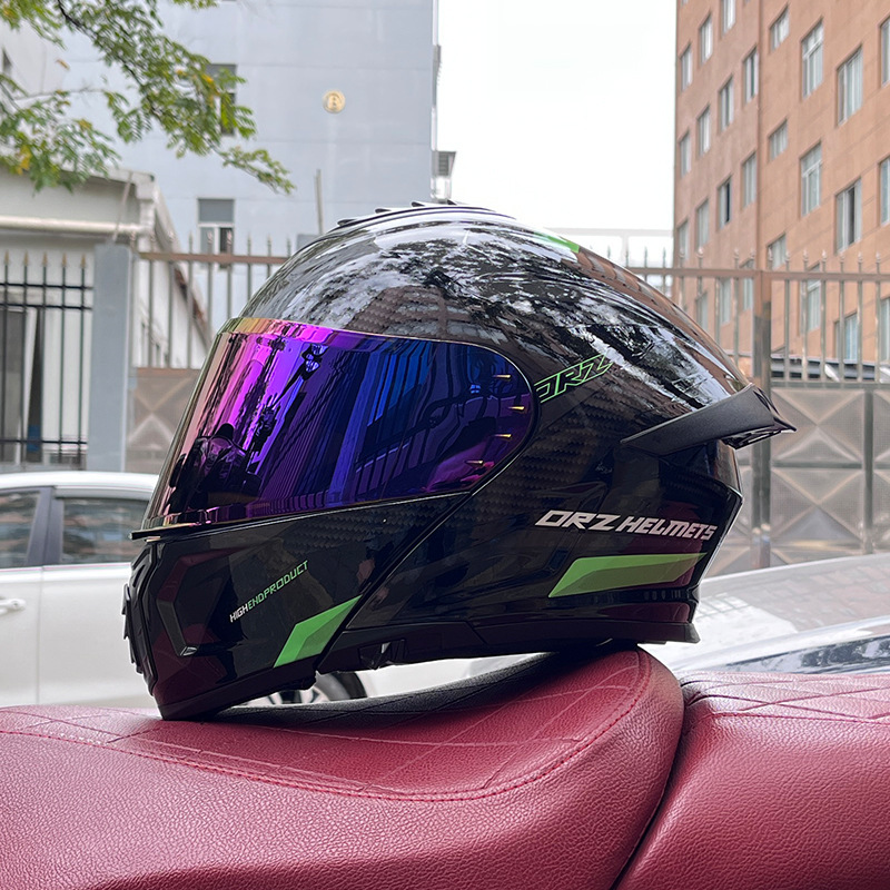 Orz casco de coche eléctrico masculino y femenino casco de verano doble espejo trasero medio completo personalidad cuatro estaciones pareja Bluetooth