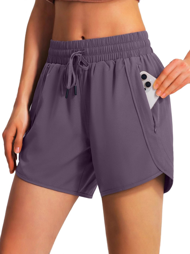 sports quick dry shorts for gym with zipper