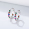 Zirconium, brand earrings, universal accessory, European style, silver 925 sample, simple and elegant design, wholesale