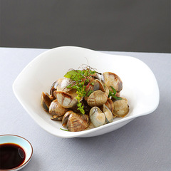 酒店陶瓷白瓷農家樂川菜湯盤炒菜盤異形不規則特色炒盤土菜館深碗