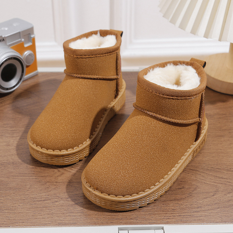 Botas de neve infantis para mulheres no outono e inverno de 2023, novo calor espesso e pelúcia para meninos de oito ou nove anos,_voghion.com