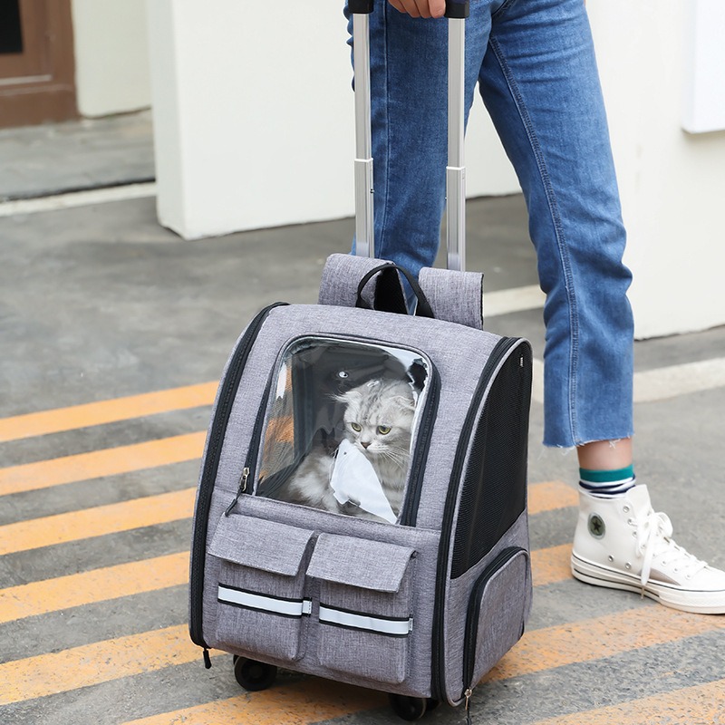 Bolsa para gatos para mascotas Fuera de la maleta portátil para mascotas Bolso para mascotas transpirable de viaje Bolso para mascotas Bolso para gatos con tirantes de gran capacidad
