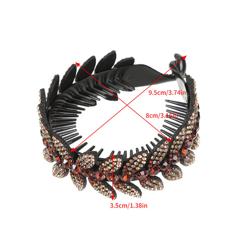 Marble hair accessories rhinestone olive leaf hair curler headwear women's hair clip professional flower hairpin twist clip full diamond ponytail clip