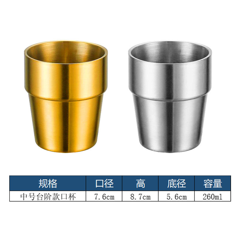 Taza de cerveza coreana de acero inoxidable barbacoa 304 taza de agua de doble capa taza antiescaldadura para niños taza de café con letras