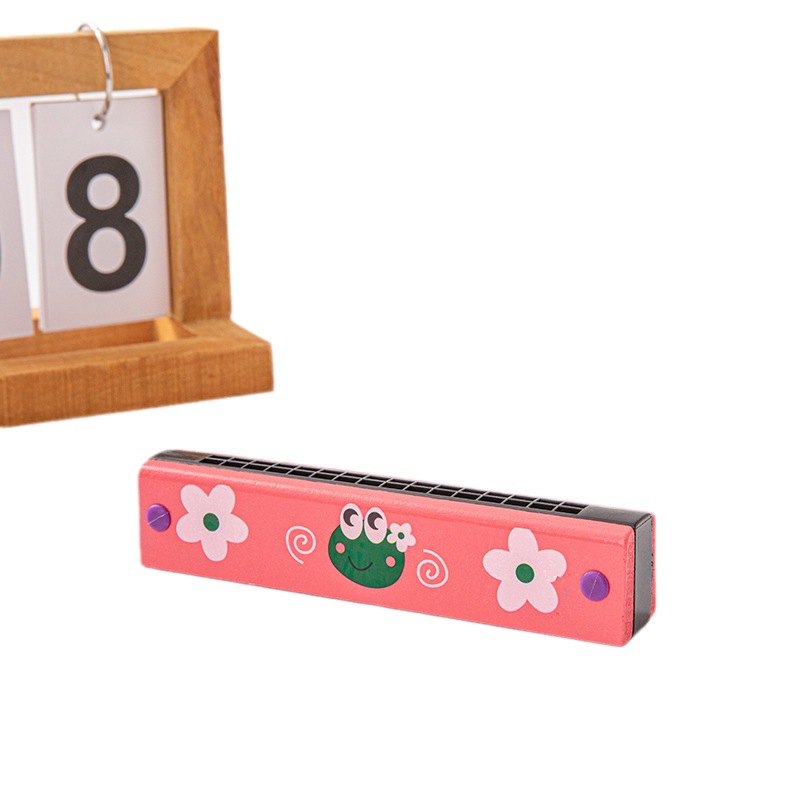 Armonica de madera de dibujos animados regalo de música para niños armónica de 16 hoyos estudiantes de primaria interés principiante tocando instrumento musical