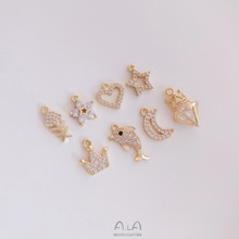 14K����΢��ʯС���������������Ļʹں������diy���Ʒ���