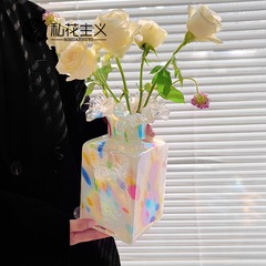 法式中古花瓶摆件水培插花装饰餐桌家居复古轻奢简约鲜花花器芬顿