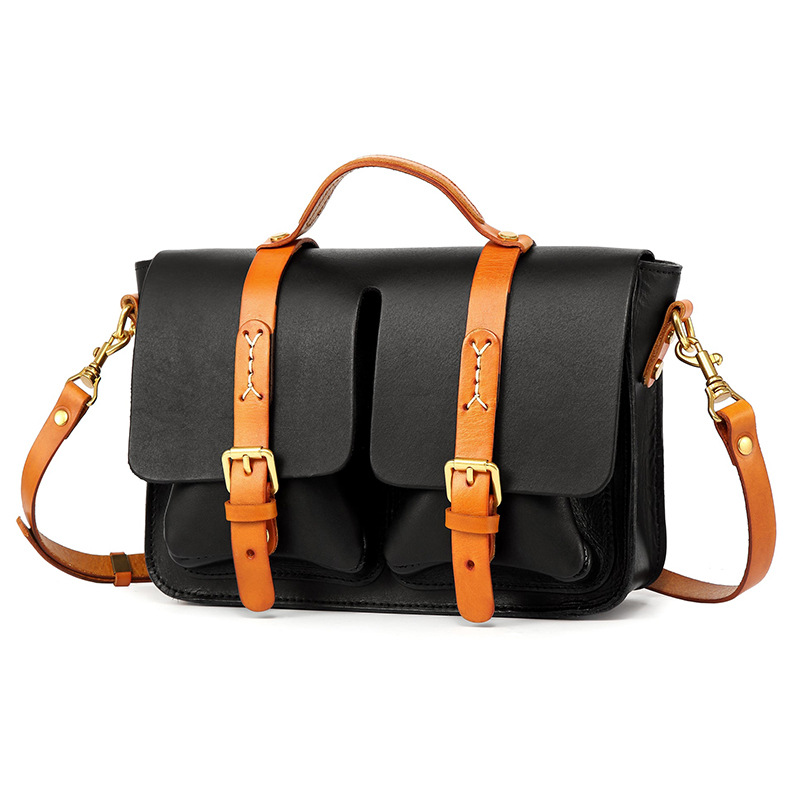 Genuine Leather Women's Crossbody Bag High-End Niche Design Shoulder Bag Large Capacity Business Commuter Handbag Laptop Bag - Thumbnail 5