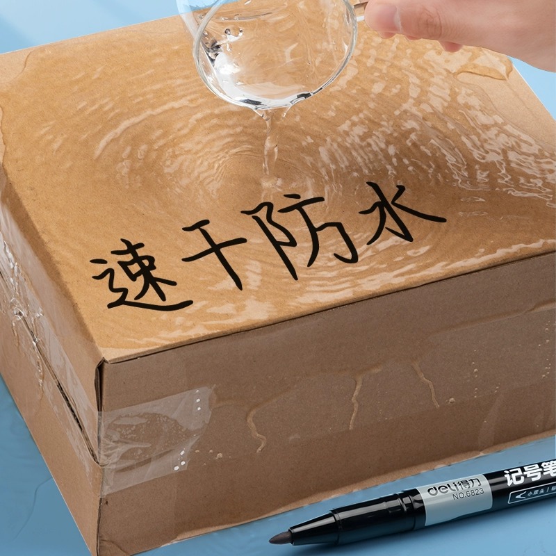 Deli 6823 double marker thick oil pen fine Gou line Pen CD CD Express pen mark pen wholesale