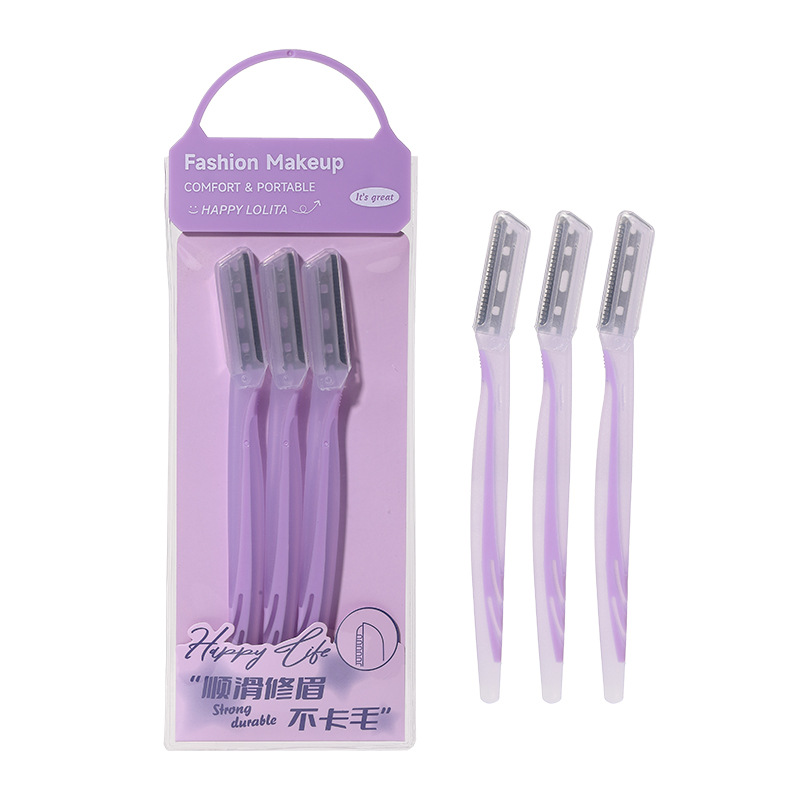 LMLTOP Paquete de 3 recortadores de cejas plegables, herramientas de belleza, cuchillas para cejas, juego de rasuradores de cejas para mujer A0369