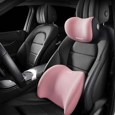 memory foam waist protection Car | Headrest - pink-hot-standard-headrest