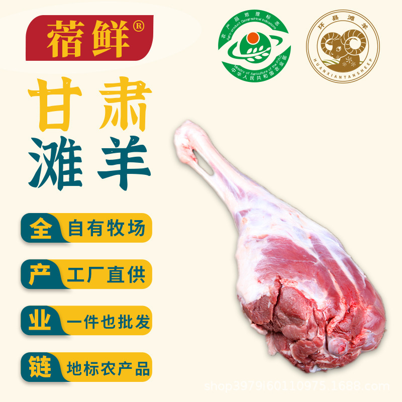 Fresh and Authentic Gansu Huanxian滩羊肉, Bone-In Hind Leg, Raw Cut, No Processing, Wholesale from the Source Manufacturer