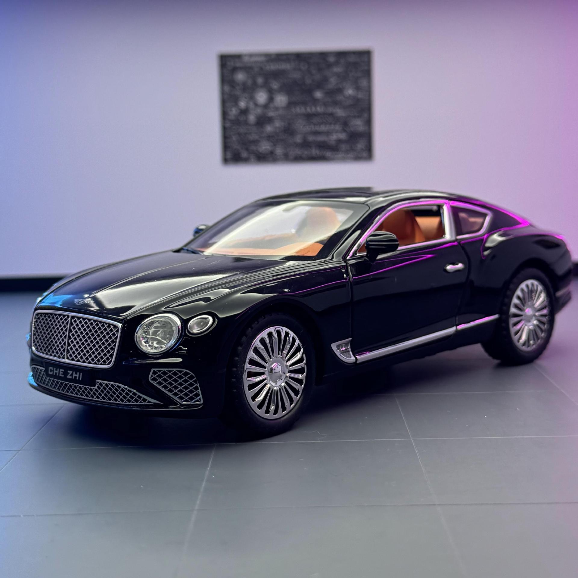 Coche de aleación modelo de coche 1:24 europeo GT coche deportivo con sonido y luz tira de juguete batería música modelo decoración colección