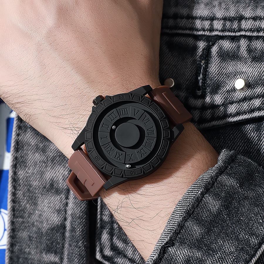 New Creative Black Technology Men's Watch Wholesale Magnetic Suspension Ball Personalized Trendy Mirrorless Quartz Watch