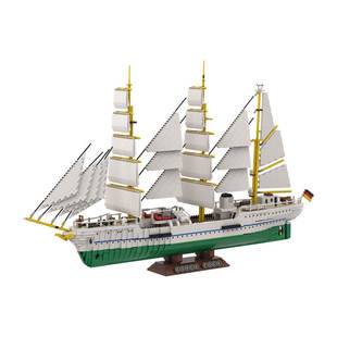 Cross-Border Moc-162206 Gorch Fock German Navy Retro Ship Model 7599 Particle Number