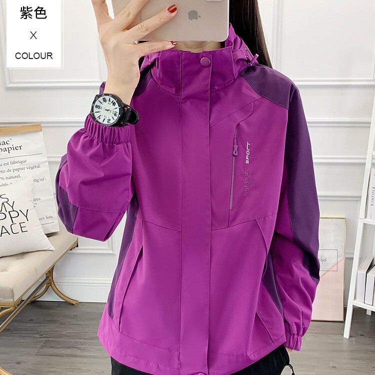 Cross-Border Women's Jacket, Casual Sportswear with Detachable Hood, Windproof and Waterproof Outdoor Jacket, in Stock