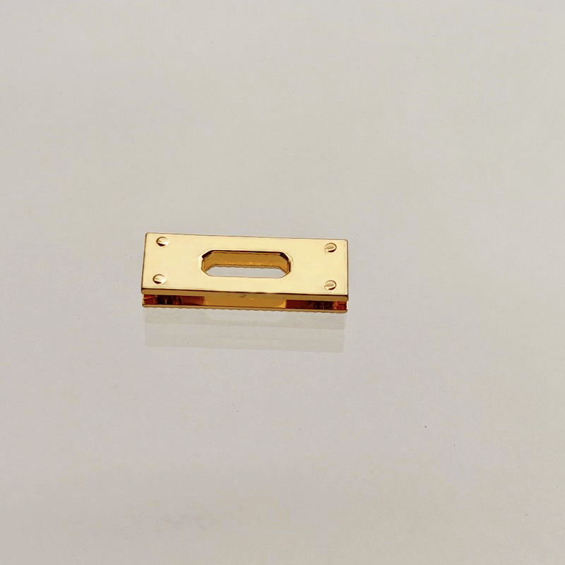 Accesorios metálicos rectangulares de placa de bloqueo doble D gancho de tornillo de bloqueo arco pequeño platino Kelly bolso de mujer tornillo de clavo