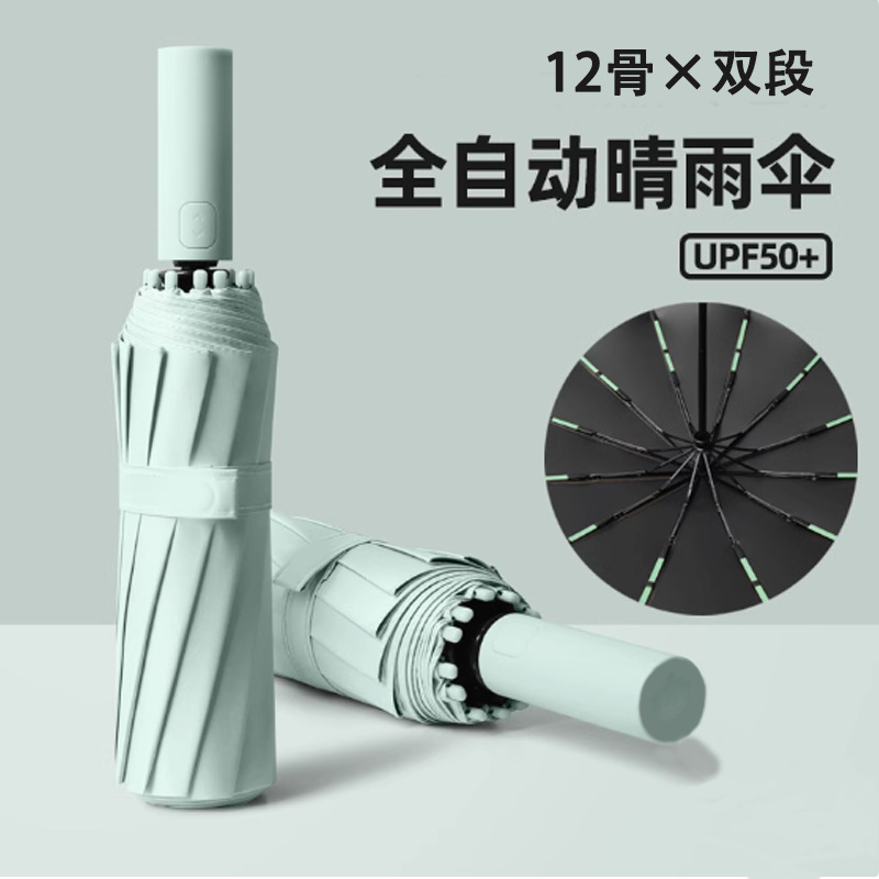 Fully Automatic Sun & Rain Umbrella UPF50+ 12 Bone