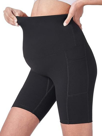 ヨーロッパとアメリカの越境販売向け、妊婦用ショートパンツ、ハイウエスト、スポーツ、腹部サポート、ヒップアップ、レギンス、ヨガパンツ、ポケット付き 5inchと8inch|undefined