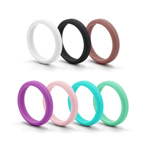 New 4MM Wide Angled Silicone Ring for Women, Stackable Ring, Sport Ring, Bridal Ring, Couple's Ring