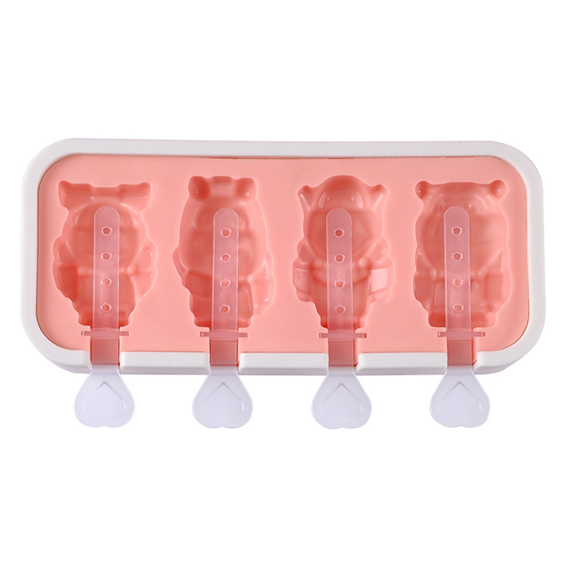 2022 nuevos niños de dibujos animados de helado molde bricolaje hecho en casa paleta Popsicle helado cubo de hielo herramienta de molienda fabricante