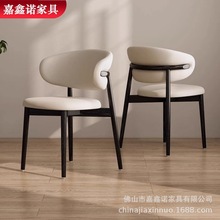 北欧实木餐椅现代简约轻奢设计师布艺椅子酒店配套椅家用餐厅桌椅