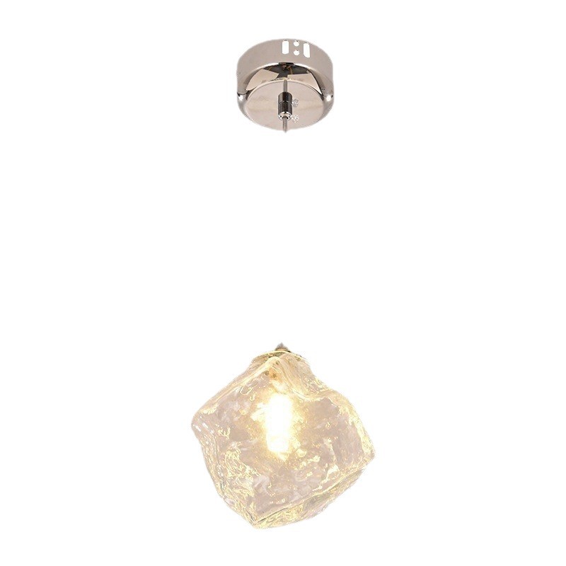 Lámpara de noche normcore creativa bar restaurante lámpara lámpara de araña moderna simple cubo de hielo pasillo dormitorio candelabro L271