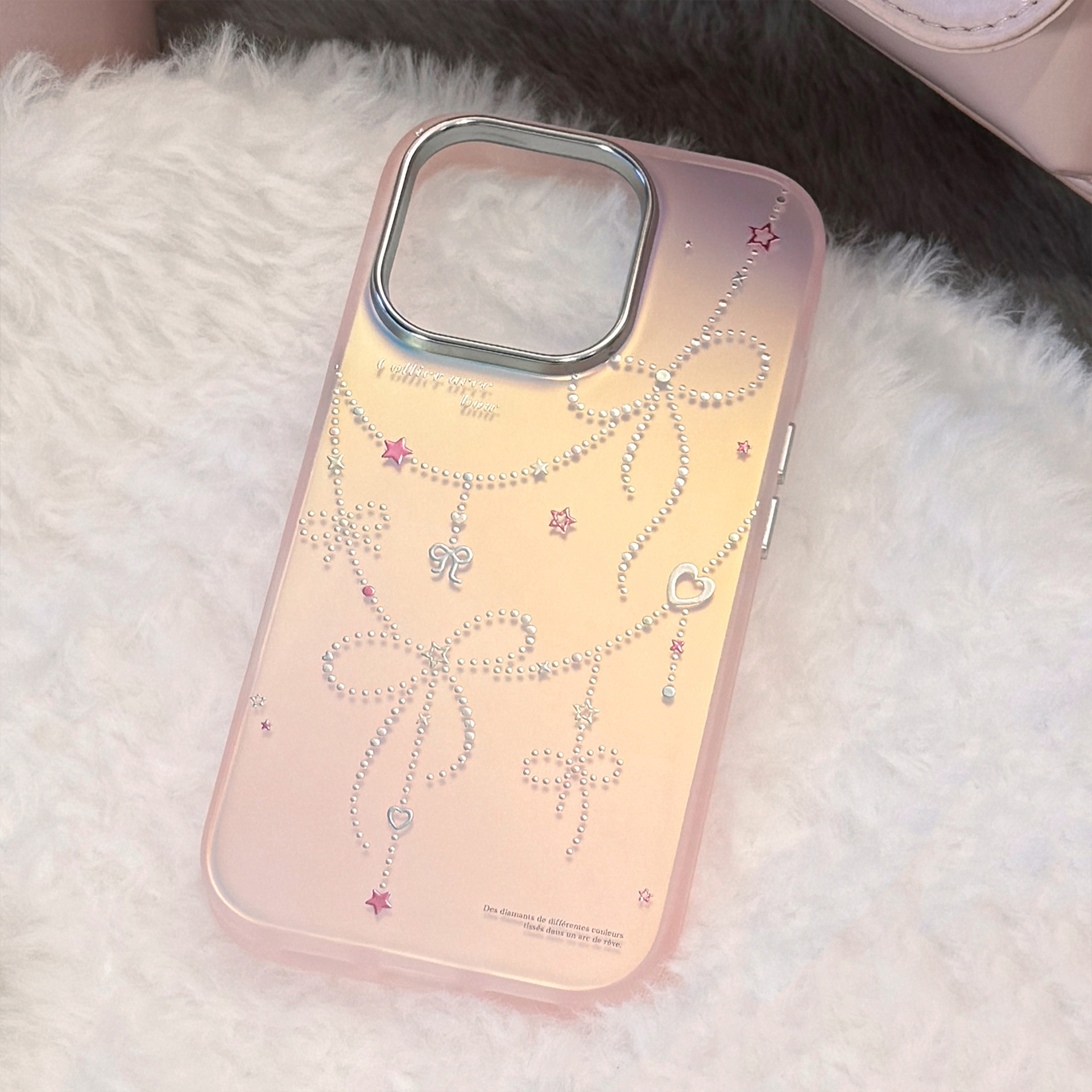 Protective Phone Case For Iphone With Pink Laser Bow Design_voghion.com